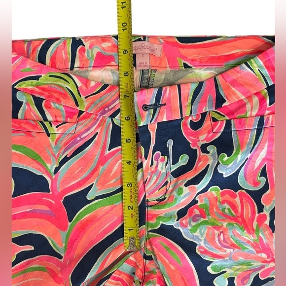 Lilly Pulitzer 12816 Kelly Textured Skinny Ankle Pant Women Size 2 Brigh… - Picture 6 of 8